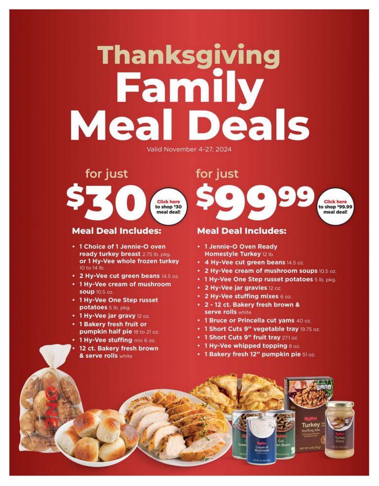 HyVee Weekly Ad Nov 11 Nov 17, 2024 (Thanksgiving Day Promotion Included)