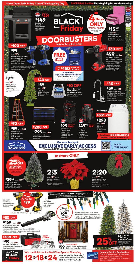 Lowe's In Store Promotion Ad Nov 28 Dec 04, 2025 (Black Friday Promotion Included)