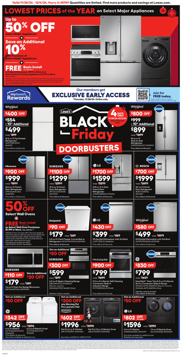 Lowe's In Store Promotion Ad Nov 28 Dec 04, 2025 (Black Friday Promotion Included)