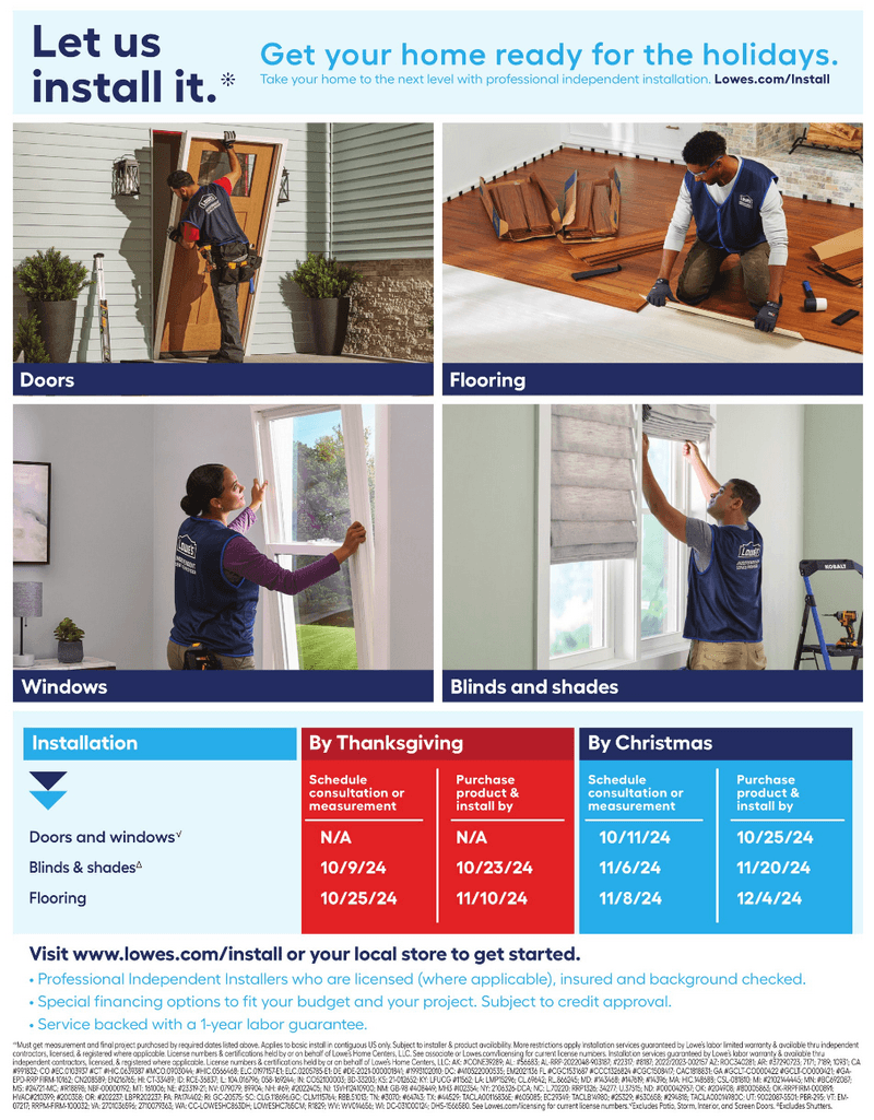 Lowe's In Store Promotion Ad Nov 28 Dec 04, 2025 (Black Friday Promotion Included)