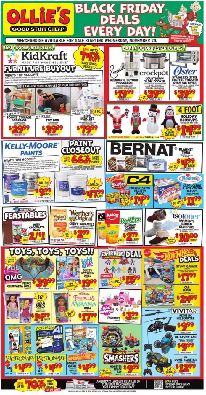 Ollie's Weekly Ad Nov 20 – Nov 27, 2024 (Black Friday Promotion Included)