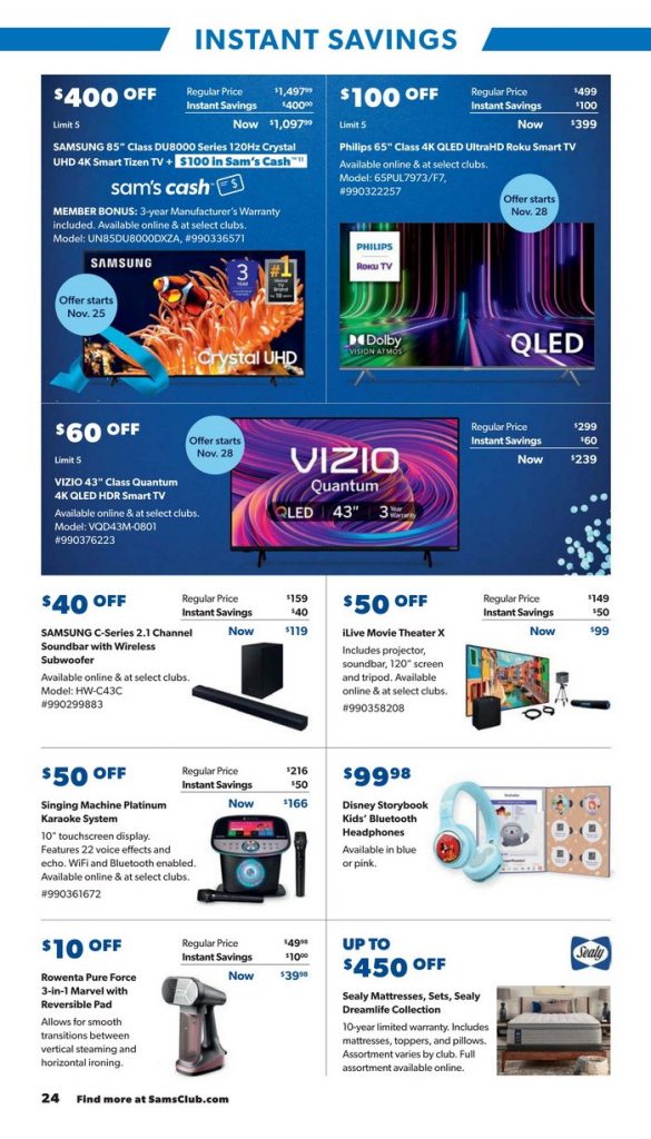 Sam's Club Instant Savings Ad Dec 04 – Dec 26, 2024