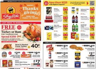 ShopRite Weekly Ad Nov 22 – Nov 28, 2024 (Thanksgiving Promotion Included)