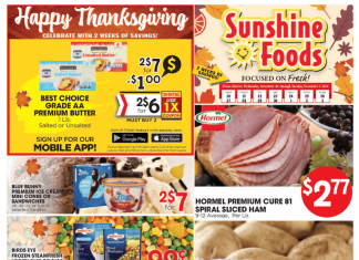 Sunshine Foods Weekly Ad Nov 20 – Dec 03, 2024 (Thanksgiving Day Promotion Included)
