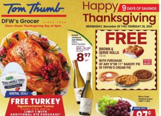 Tom Thumb Weekly Ad Nov 20 – Nov 28, 2024 (Thanksgiving Day Promotion Included)