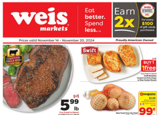 Weis Markets Weekly Ad Nov 14 – Nov 20, 2024 (Thanksgiving Day Promotion Included)