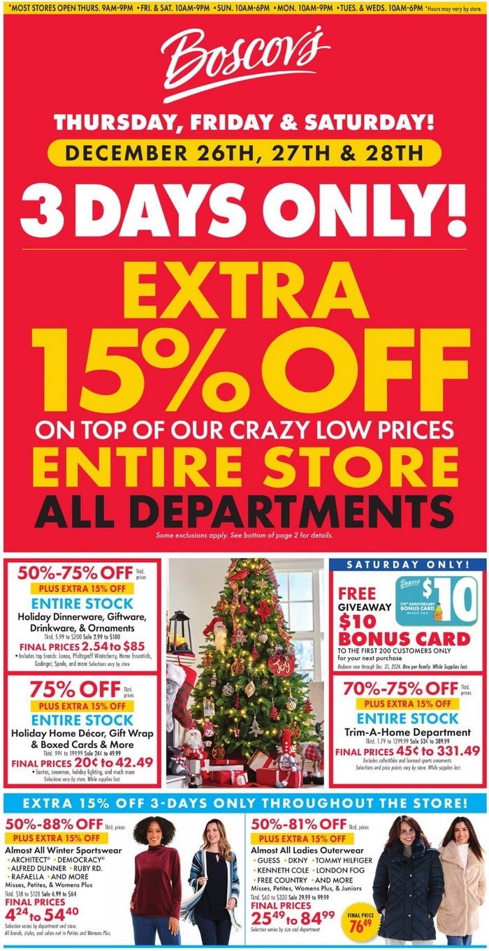 Boscov's Weekly Ad Dec 26, 2024 – Jan 01, 2025