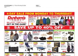 Dunham’s Sports Weekly Ad Dec 02 – Dec 05, 2024