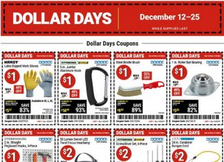 Harbor Freight Dollar Days Coupon Sale Dec 12 – Dec 25, 2024