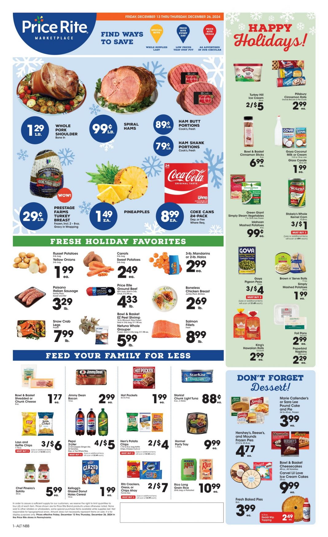Price Rite Weekly Ad Dec 13 Dec 26, 2024