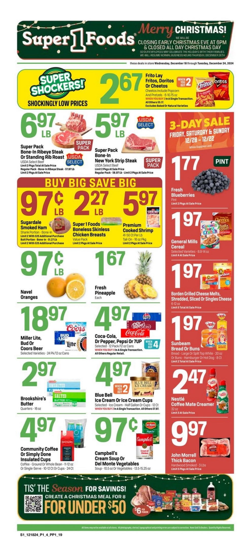 Super 1 Foods Weekly Ad Dec 18 Dec 24, 2024 (Christmas Promotion