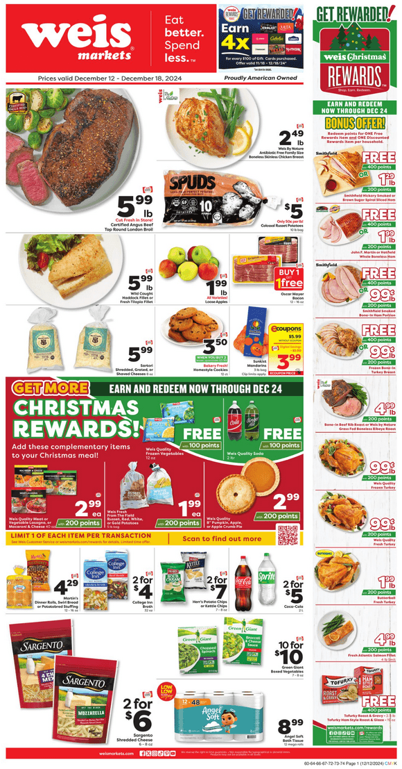 Weis Markets Weekly Ad Dec 12 Dec 18, 2024