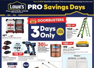 Lowe’s Pro Ad Jan 13 – Jan 24, 2025