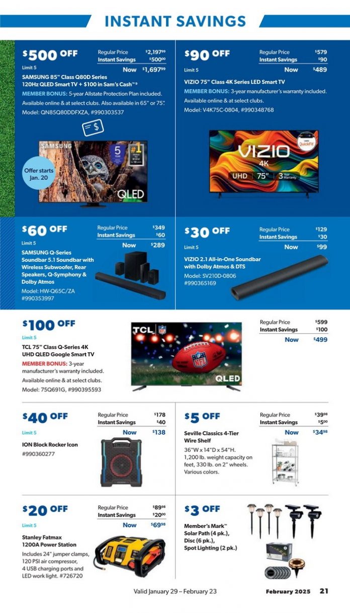Sam S Club Instant Savings Ad Jan 29 Feb 23 2025
