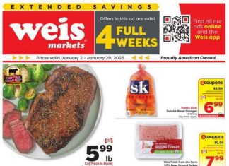 Weis Markets Monthly Ad Jan 02 – Jan 29, 2025