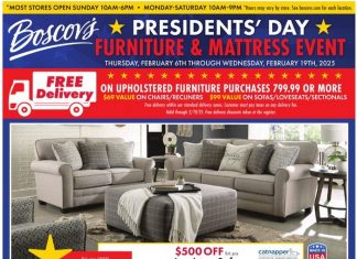 Boscov’s Presidents’ Day Sale Feb 06 – Feb 19, 2025