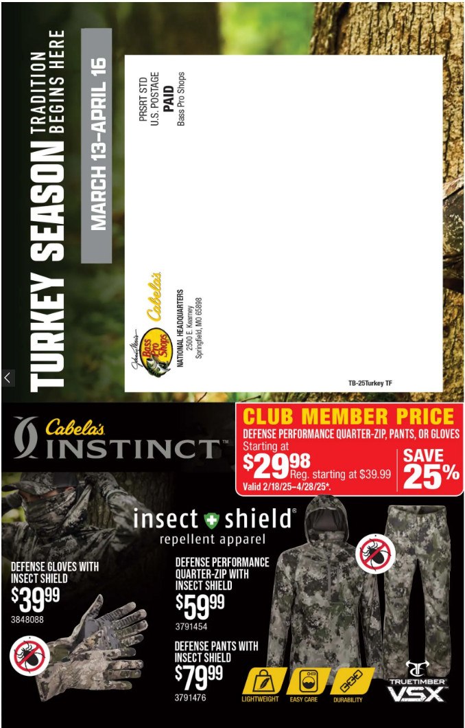 Bass Pro Shops Turkey Hunting Sale Mar 13 – Apr 16, 2025