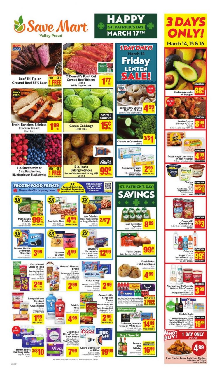 Save Mart Supermarkets Weekly Ad Mar 12 – Mar 18, 2025 (St. Patrick's ...