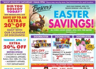 Boscov’s Easter Savings Ad Apr 17 – Apr 23, 2025