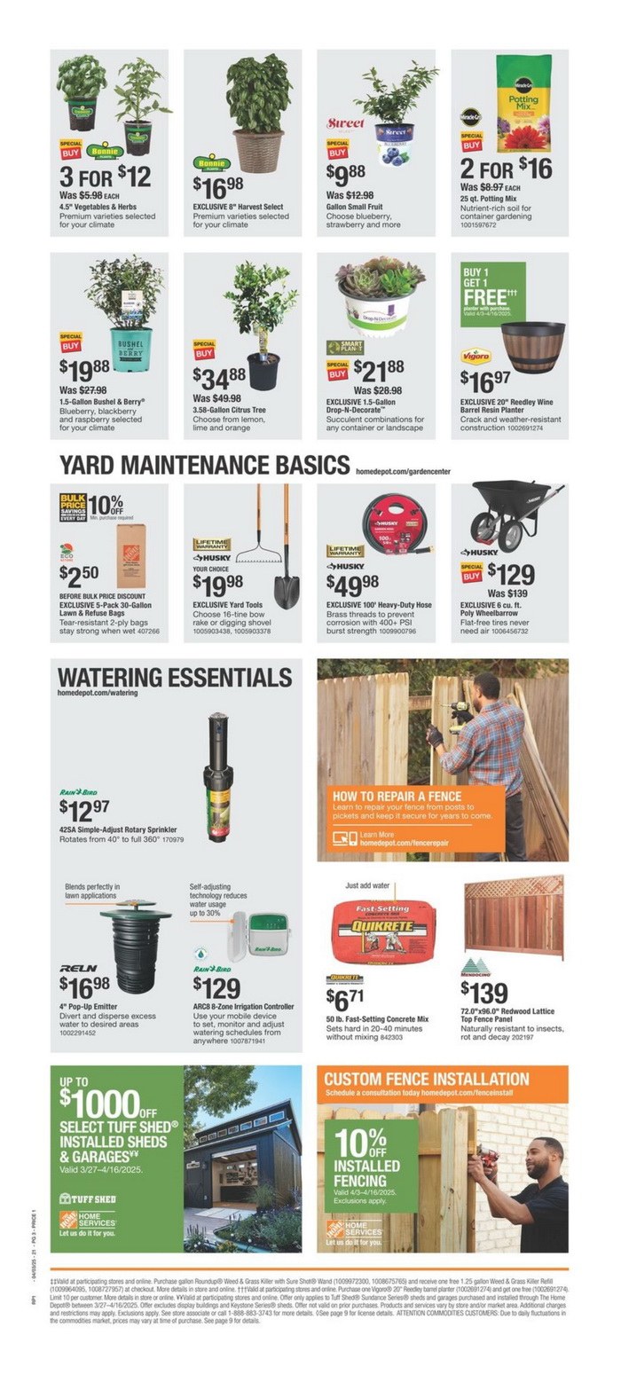 Home Depot Spring Black Friday Sale Apr 03 Apr 16, 2025