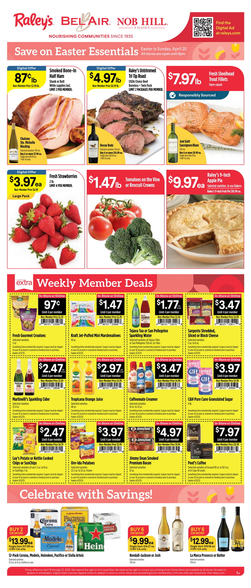 Raley's Supermarkets Weekly Ad Apr 16 – Apr 22, 2025 (Easter Day ...