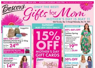 Boscov’s Weekly Ad May 01 – May 07, 2025 (Mother’s Day Promotion Included)