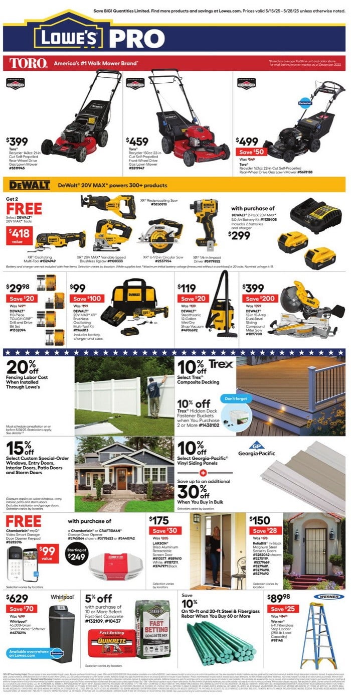 Lowe's Weekly Ad May 15 – May 28, 2025 (Memorial Day Promotion Included)