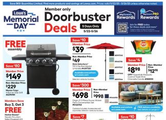 Lowe’s Memorial Day Sale May 22 – May 26, 2025