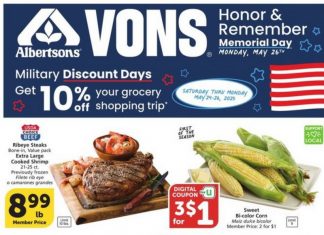 Vons Weekly Ad May 21 – May 27, 2025 (Memorial Day Promotion Included)
