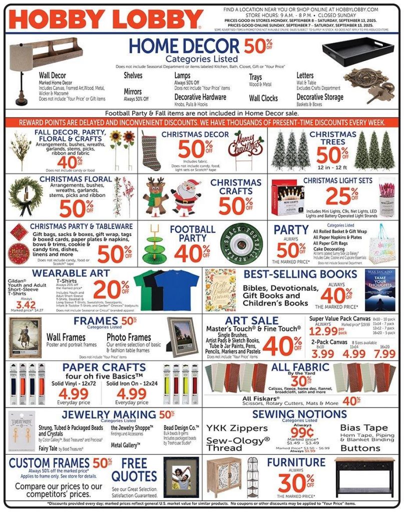 Hobby Lobby Weekly Ad Sep 07 Sep 13, 2025(02)