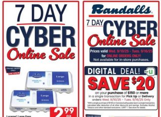 Randalls Weekly Ad Sep 10 – Sep 16, 2025 (Cyber Sale Promotion Included)