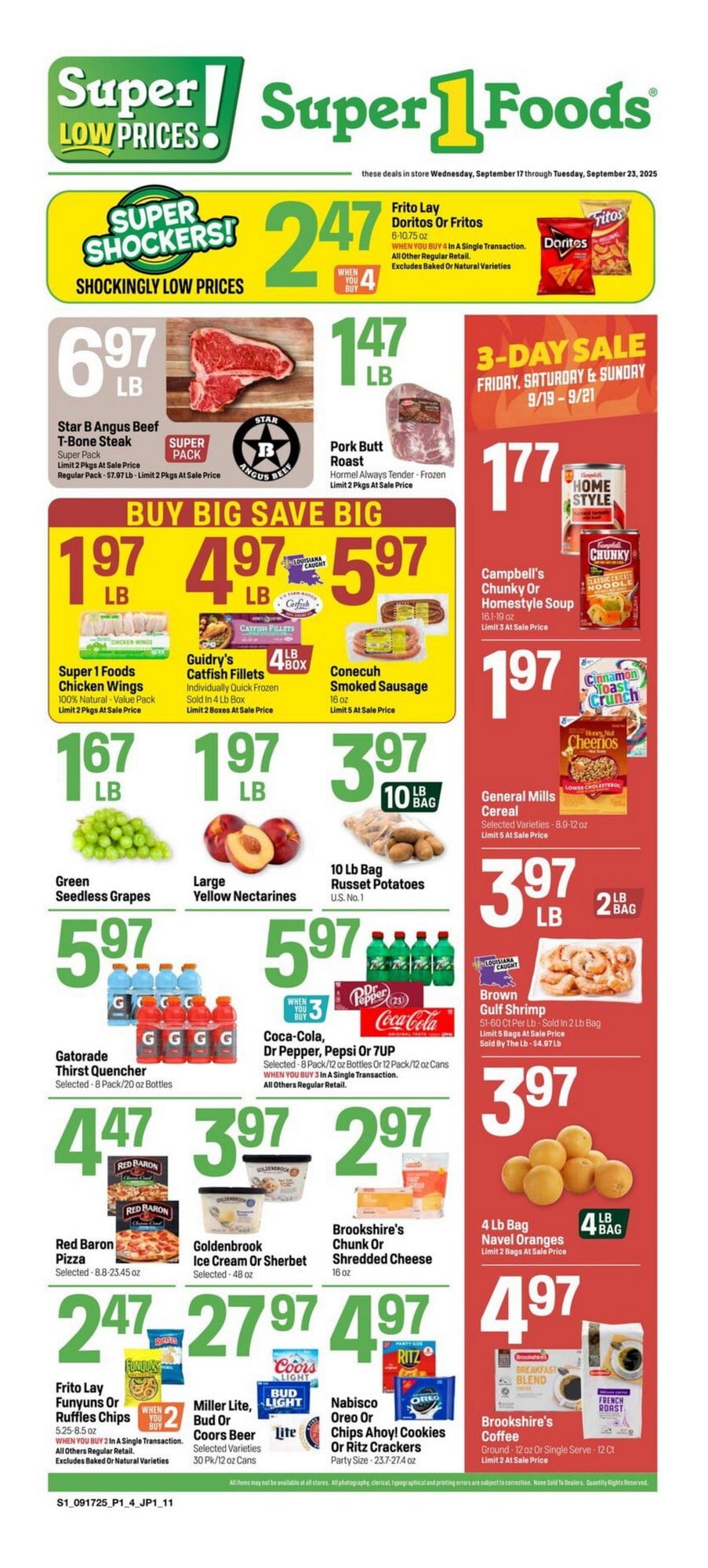 Super 1 Foods Weekly Ad Sep 17 – Sep 23, 2025