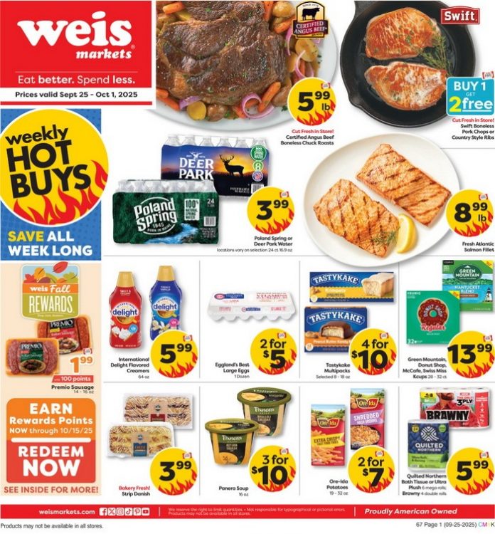 Weis Markets Weekly Ad Sep 25 Oct 01, 2025