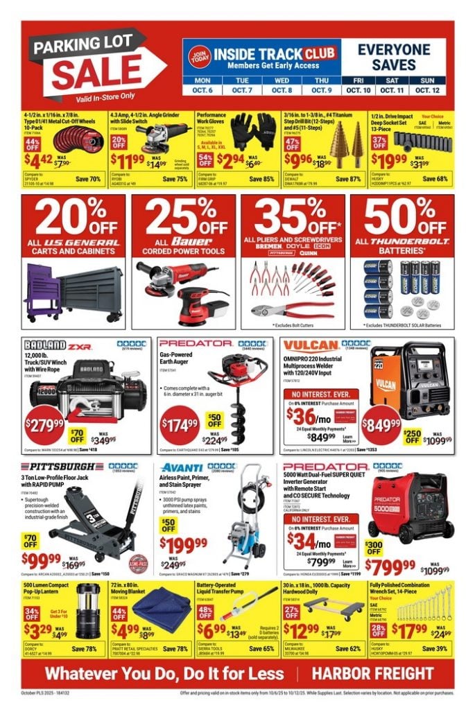 Parking Lot Sale Harbor Freight