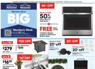 Lowe’s Weekly Ad Oct 09 – Oct 15, 2025