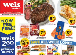 Weis Markets Weekly Ad Oct 09 – Oct 15, 2025