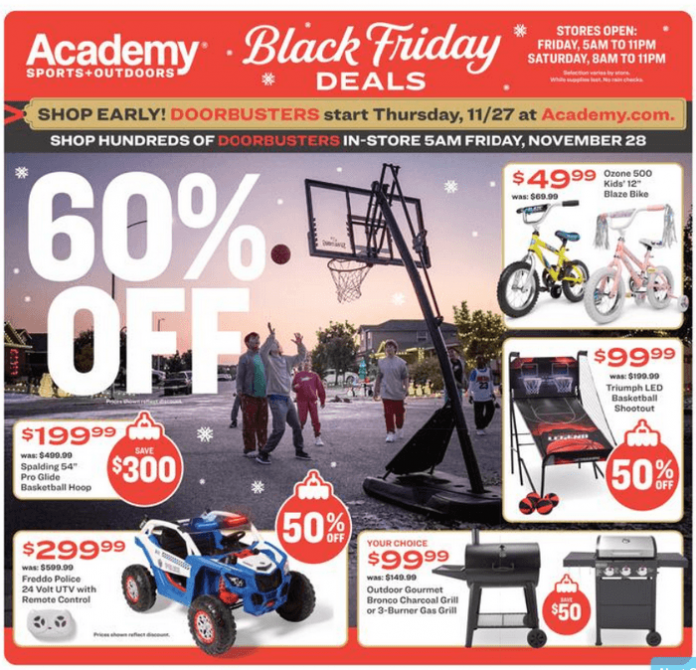 Academy Sports + Outdoors Black Friday Ad Nov 27 – Nov 29, 2025