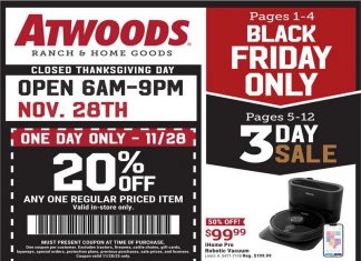 Atwoods Black Friday Ad Nov 28 – Nov 30, 2025