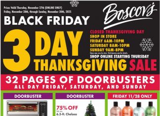 Boscov’s Black Friday Ad Nov 27 – Nov 30, 2025