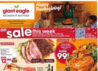 Giant Eagle Weekly Ad Nov 20 – Nov 27, 2025 (Thanksgiving Day Promotion Included)