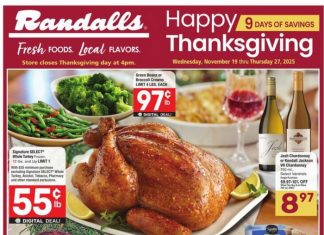 Randalls Weekly Ad Nov 19 – Nov 27, 2025 (Thanksgiving Day Promotion Included)