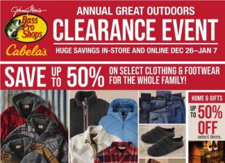 Bass Pro Shops Annual Great Outdoors Clearance Sale Dec 26, 2025 – Jan 07, 2026