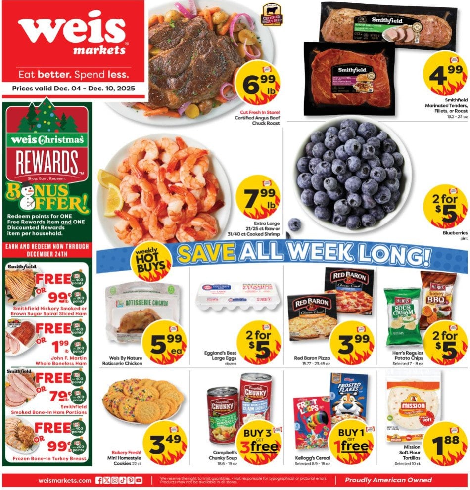 Weis Markets Weekly Ad Dec 04 Dec 10, 2025 (Christmas Promotion Included)