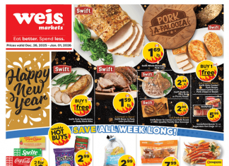 Weis Markets Weekly Ad Dec 26 – Jan 01, 2026