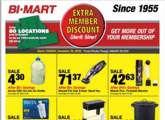 Bi-Mart Extra Member Discount Sale Dec 30, 2025 – Jan 29, 2026