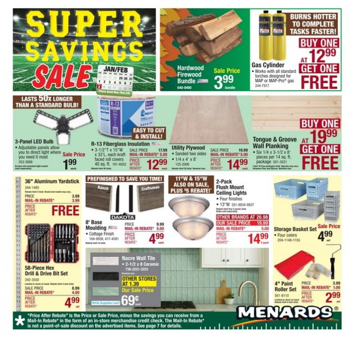 Menards Super Savings Jan 29 – Feb 08, 2026