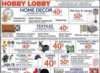Hobby Lobby Weekly Ad Mar 01 – Mar 07, 2026 (Saint Patrick’s Day & Easter Promotion Included)