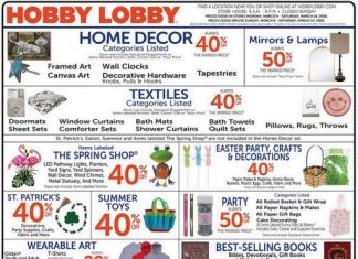 Hobby Lobby Weekly Ad Mar 08 – Mar 14, 2026 (Saint Patrick’s Day & Easter Promotion Included)