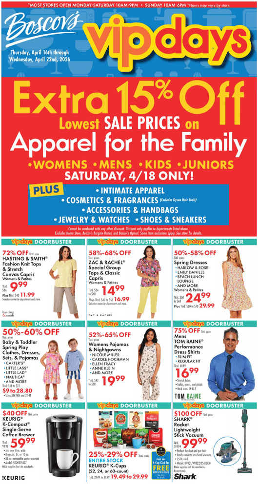 Boscov's Weekly Ad Apr 16 – Apr 22, 2026
