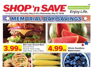 SHOP ‘n SAVE Weekly Ad May 21 – May 27, 2026 (Memorial Day Promotion Included)